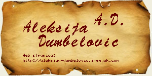 Aleksija Dumbelović vizit kartica